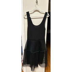 KIIND OF - Black Dress with Mesh Skirt